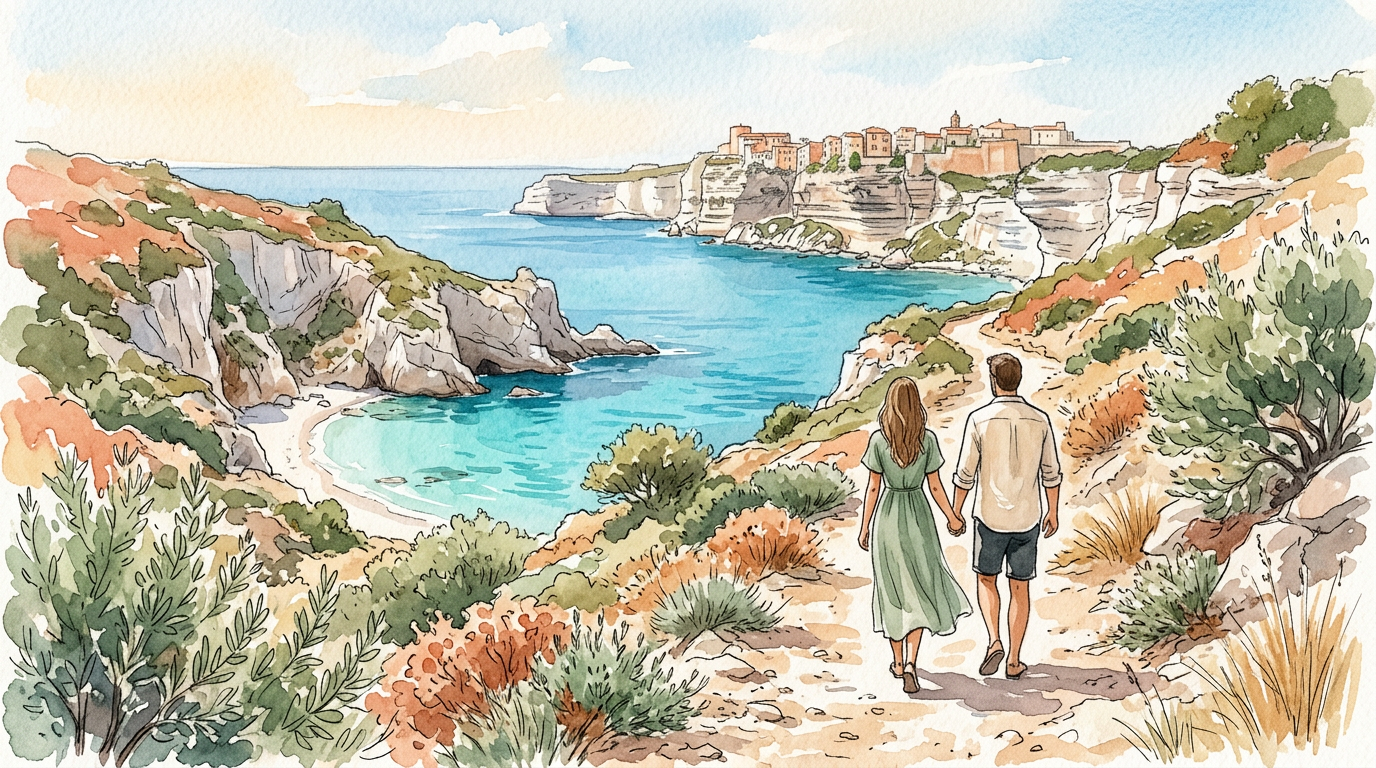 Escapade Romantique à Bonifacio : Découvrez les Criques Secrètes à Pied
