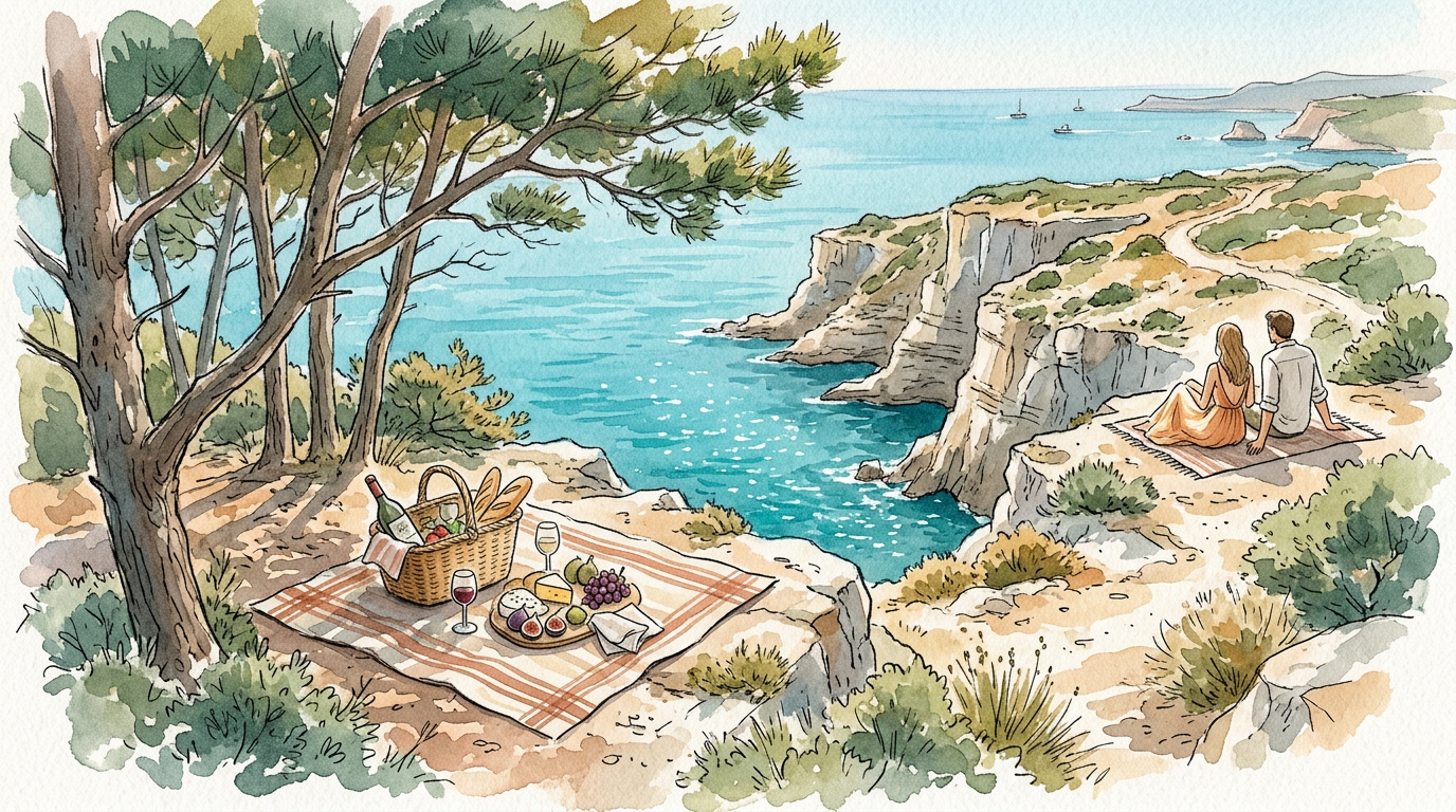 Un pique-nique sous les pins à Bonifacio : les meilleurs spots pour un déjeuner romantique