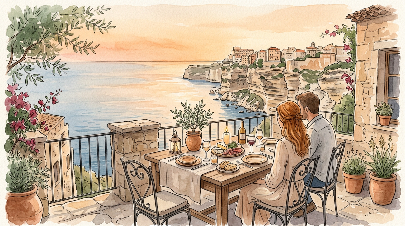 Les terrasses secrètes de Bonifacio : un dîner inoubliable face à la Méditerranée